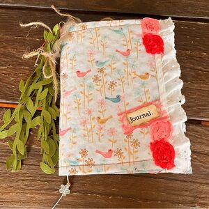 Bird Floral Pink Junk Journal 1 Signature Minimal Decorating Blank Softcover